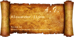 Alexander Ilona névjegykártya